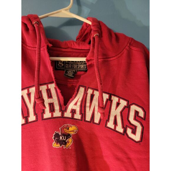 NCAA Kansas University Jayhawks Y2K Distressed Mens Pullover Hoodie Size XL - Picture 7 of 10